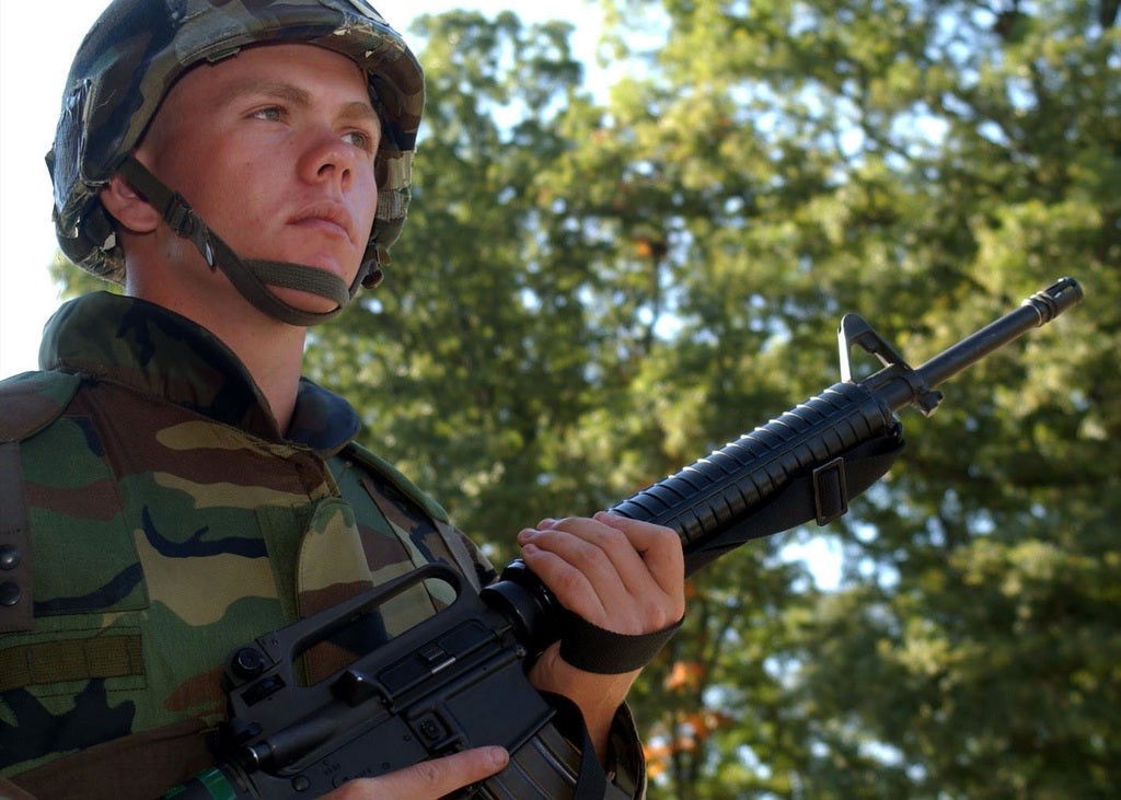 Eroican Soldier Welding an Colt M16A2 Blank Meme Template