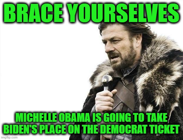 We've Known About this For Years | BRACE YOURSELVES; MICHELLE OBAMA IS GOING TO TAKE BIDEN'S PLACE ON THE DEMOCRAT TICKET | image tagged in memes,brace yourselves x is coming | made w/ Imgflip meme maker