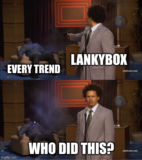 Who Killed Hannibal | LANKYBOX; EVERY TREND; WHO DID THIS? | image tagged in memes,who killed hannibal | made w/ Imgflip meme maker