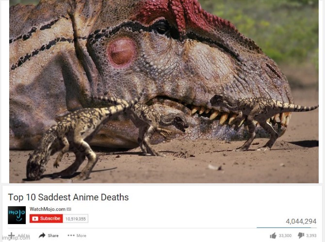 Nooooooo. | image tagged in saddest anime deaths,dinosaur | made w/ Imgflip meme maker
