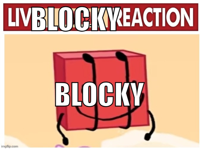 Live boky reaction | BLOCKY BLOCKY | image tagged in live boky reaction | made w/ Imgflip meme maker