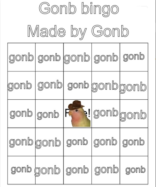 Gonb Bingo Blank Template Imgflip