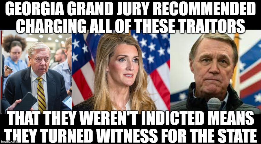 Every witness in the RICO trial is a Republican | GEORGIA GRAND JURY RECOMMENDED
CHARGING ALL OF THESE TRAITORS; THAT THEY WEREN'T INDICTED MEANS
THEY TURNED WITNESS FOR THE STATE | image tagged in republicans,traitors,coup,failure | made w/ Imgflip meme maker