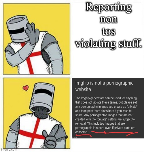 crusader's choice | Reporting non tos violating stuff. | image tagged in crusader's choice | made w/ Imgflip meme maker