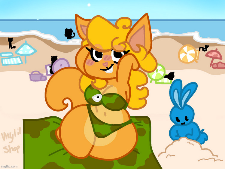 guys look at blink playing in the sand its so cute (art by mylittleshop) | made w/ Imgflip meme maker
