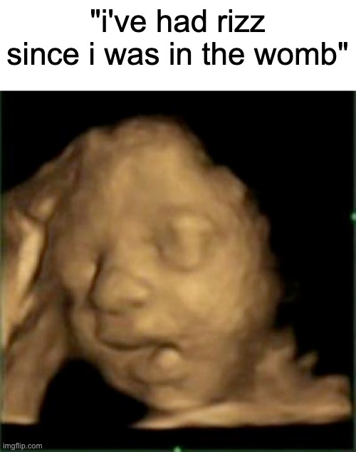 real | "i've had rizz since i was in the womb" | image tagged in fetus rizz | made w/ Imgflip meme maker