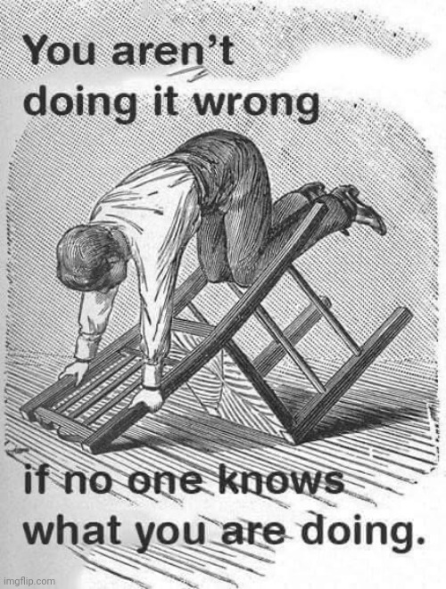 You aren’t doing it wrong if no one knows that you are doing | image tagged in you aren t doing it wrong if no one knows that you are doing | made w/ Imgflip meme maker