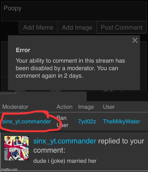 Imagine mod abusing because of your fake marriage | made w/ Imgflip meme maker