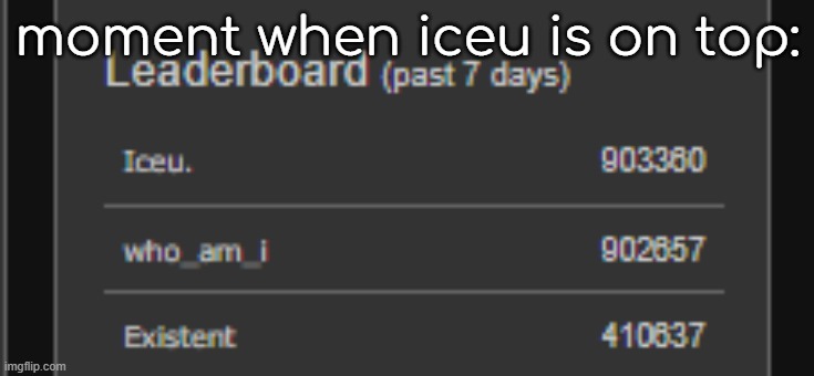 moment when iceu is on top: | made w/ Imgflip meme maker
