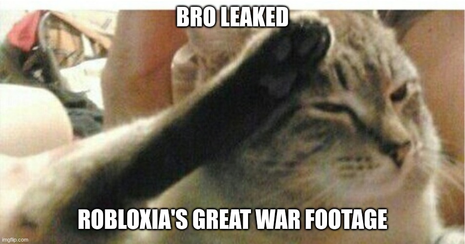 Cat of Honor | BRO LEAKED ROBLOXIA'S GREAT WAR FOOTAGE | image tagged in cat of honor | made w/ Imgflip meme maker