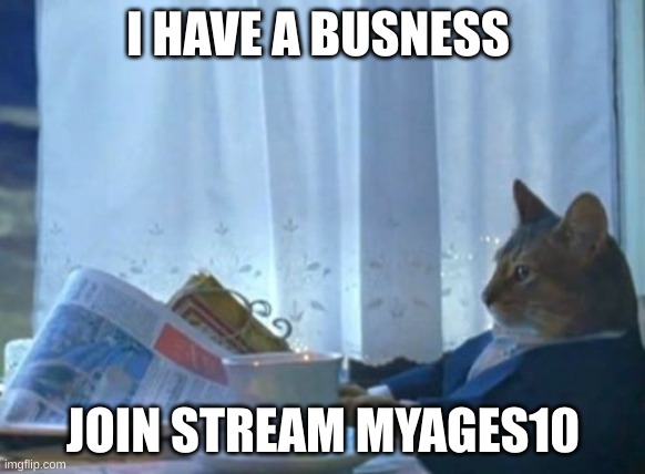do it | I HAVE A BUSNESS; JOIN STREAM MYAGES10 | image tagged in memes,i should buy a boat cat | made w/ Imgflip meme maker