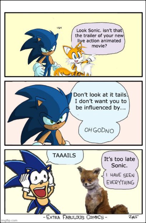 image tagged in sonic the hedgehog,tails the fox | made w/ Imgflip meme maker