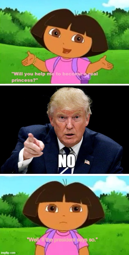 NO; "Well, if the president says so." | made w/ Imgflip meme maker