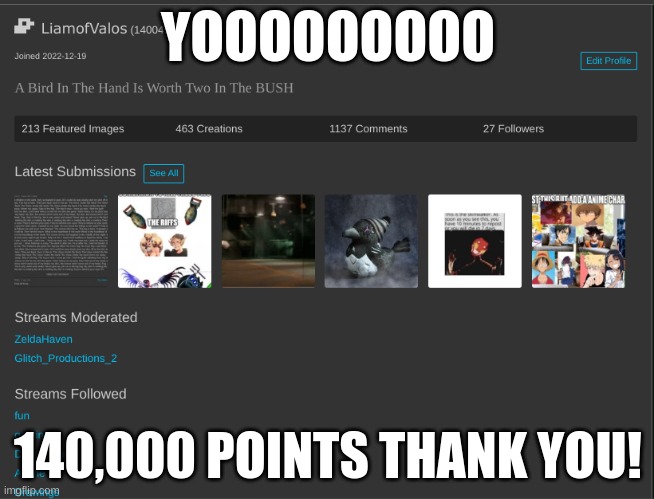THANK YOU! | YOOOOOOOOO; 140,000 POINTS THANK YOU! | image tagged in 140000,imgflip | made w/ Imgflip meme maker