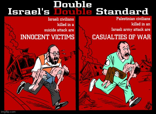 Israel's Double Standard | image tagged in israel,double standard,double standards,war crime,war crimes,palestine | made w/ Imgflip meme maker