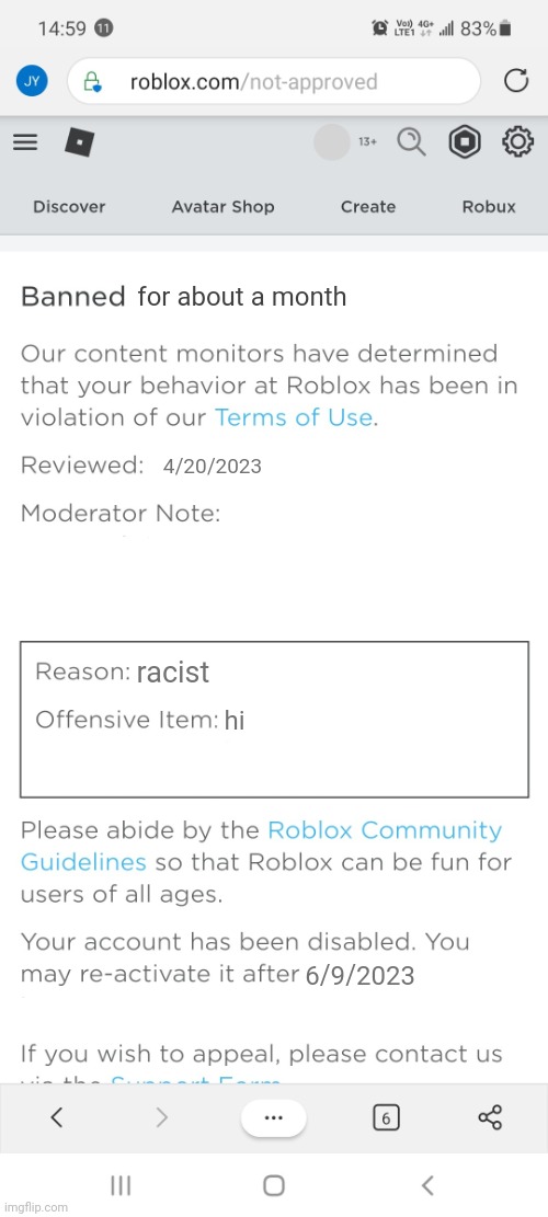 roblox moderation be like 4 - Imgflip