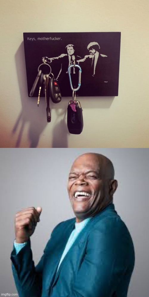 Keys | image tagged in laughing samuel l jackson,keys,pulp fiction | made w/ Imgflip meme maker