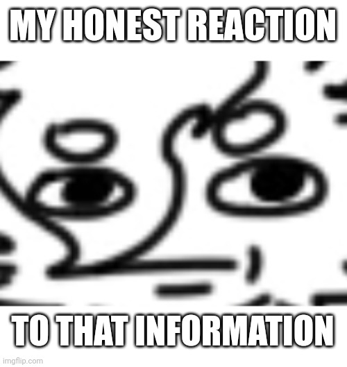 My honest reaction to that information | MY HONEST REACTION; TO THAT INFORMATION | image tagged in reaction | made w/ Imgflip meme maker