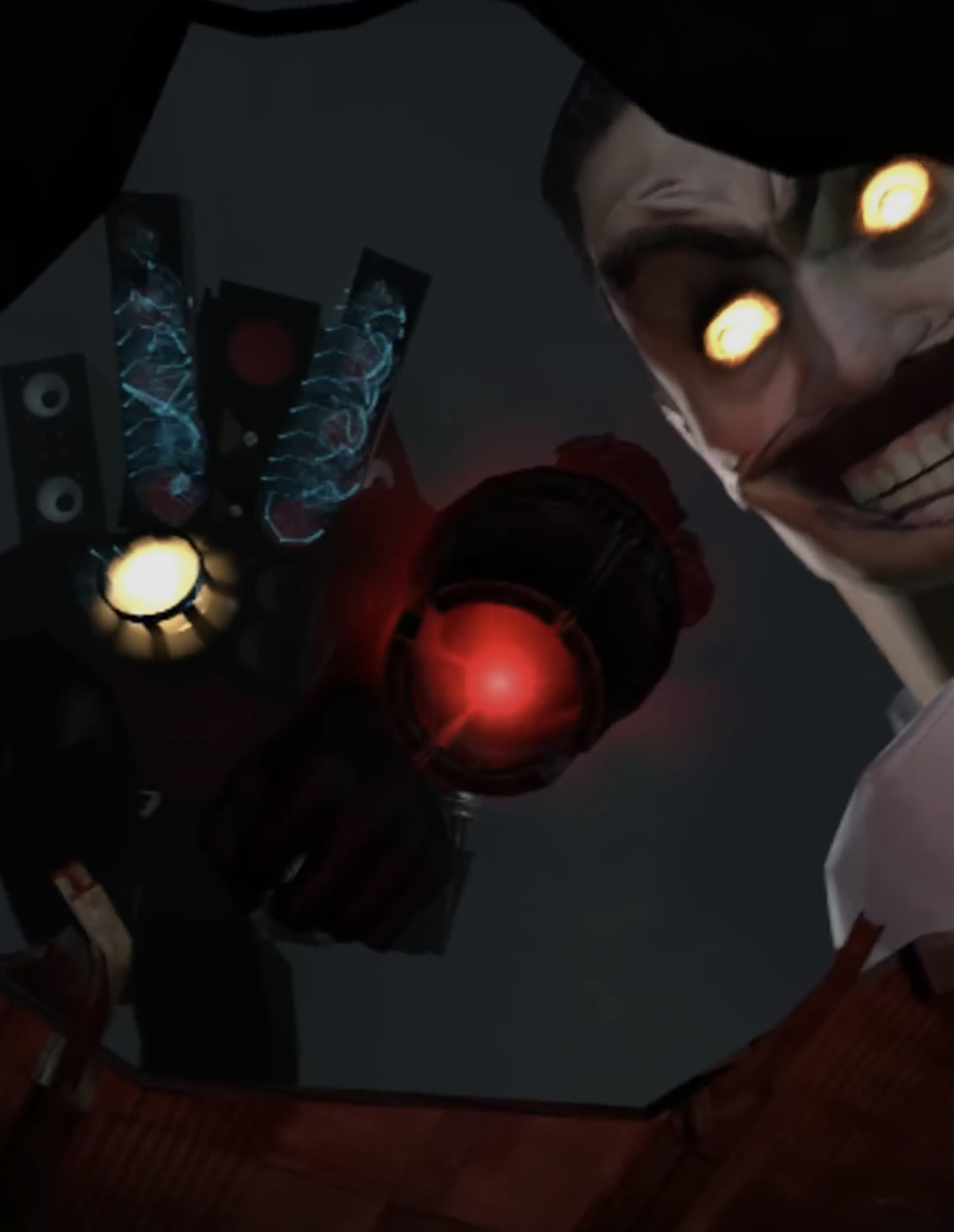 High Quality Infected_Titan_Speakerman_And_G-Man_Is_about to_destroy_Cringe Blank Meme Template