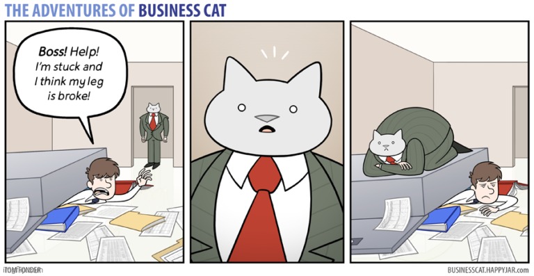 The Adventures of Business Cat #100 - Emergency | made w/ Imgflip meme maker