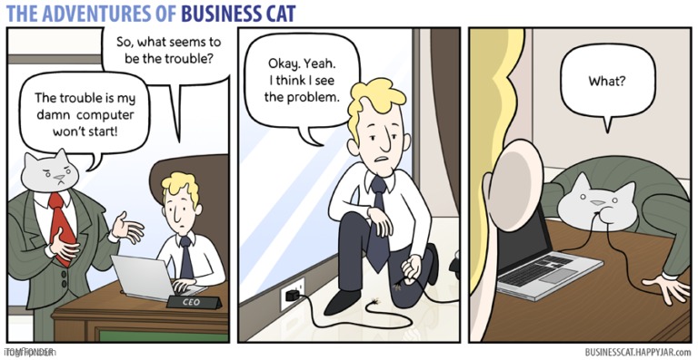 The Adventures of Business Cat #98 - Broken | made w/ Imgflip meme maker