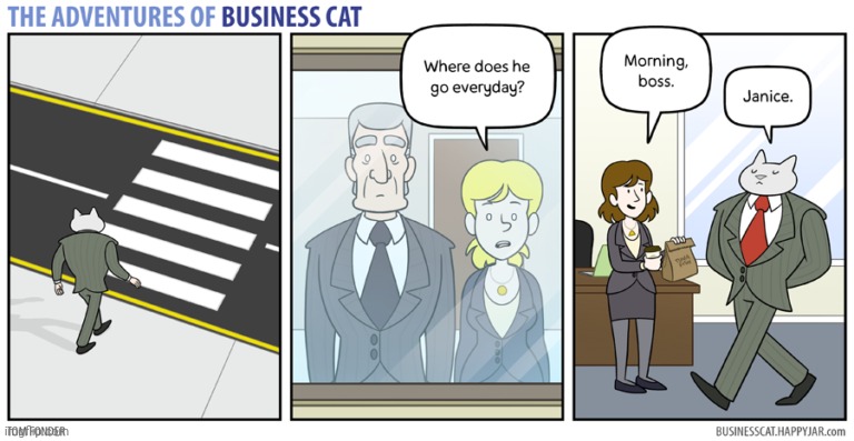 The Adventures of Business Cat #97 - Secrets | made w/ Imgflip meme maker