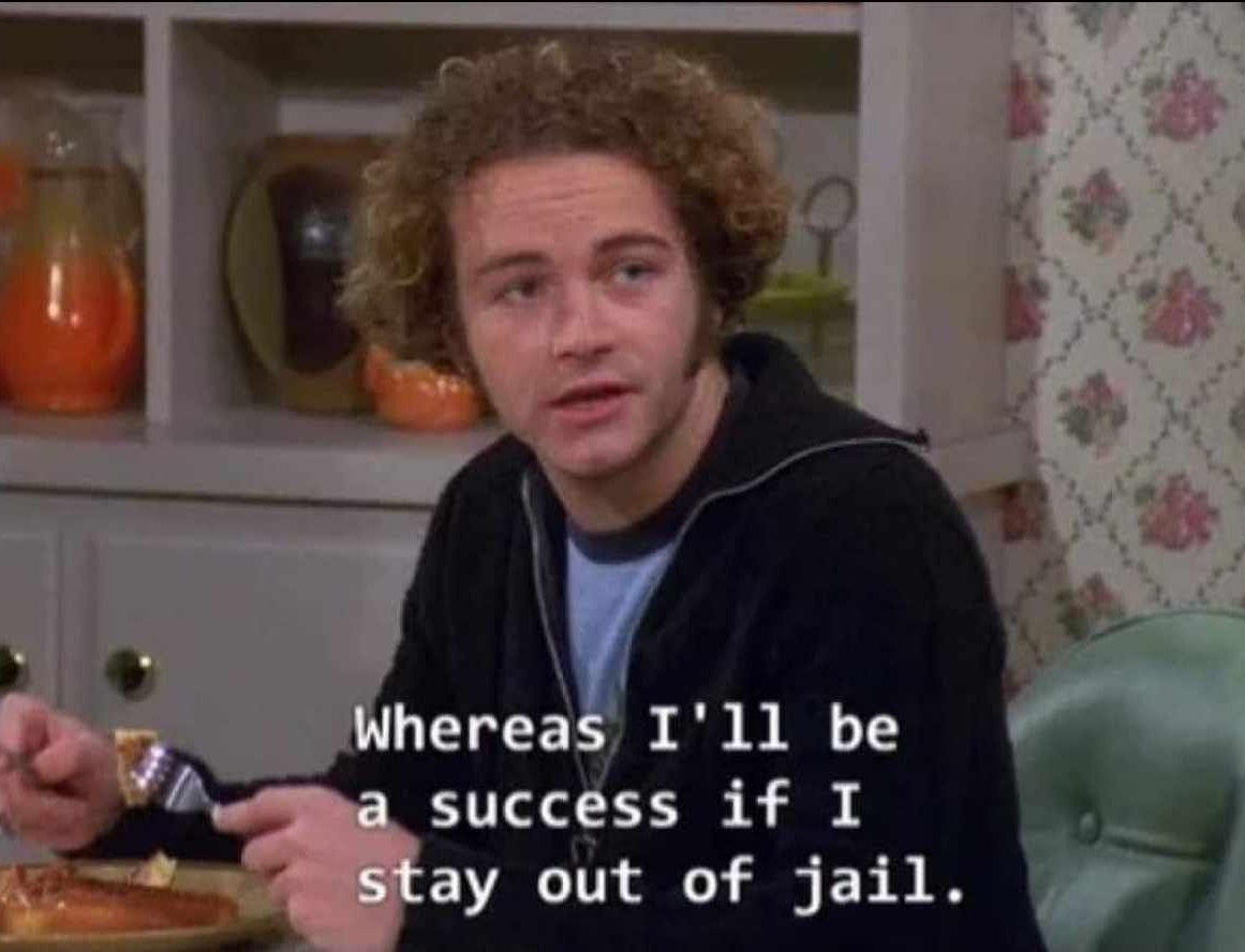 I'LL BE A SUCCESS IF I STAY OUT OF JAIL Blank Meme Template