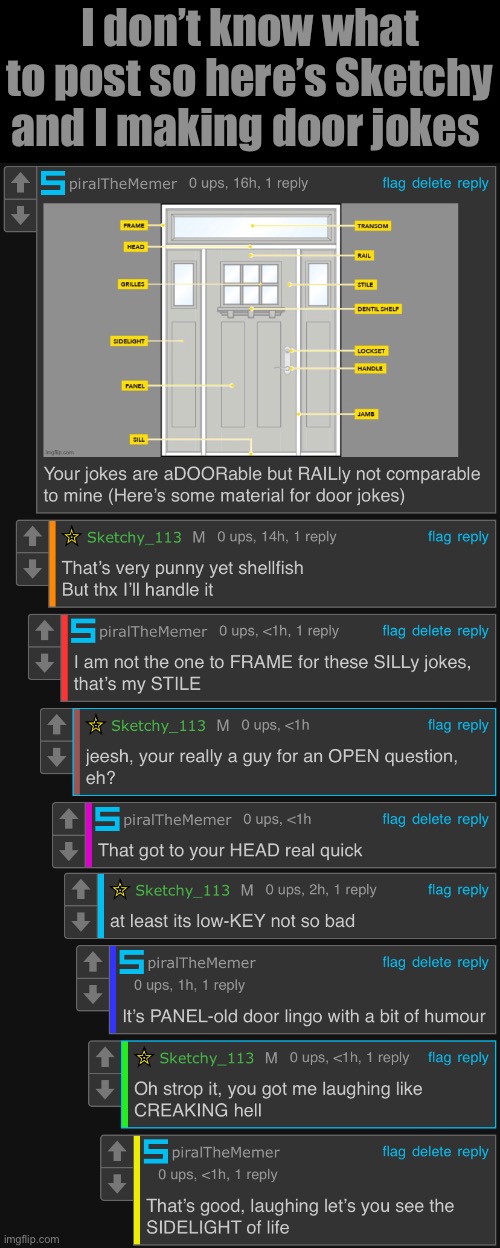 I don’t know what to post so here’s Sketchy and I making door jokes | made w/ Imgflip meme maker