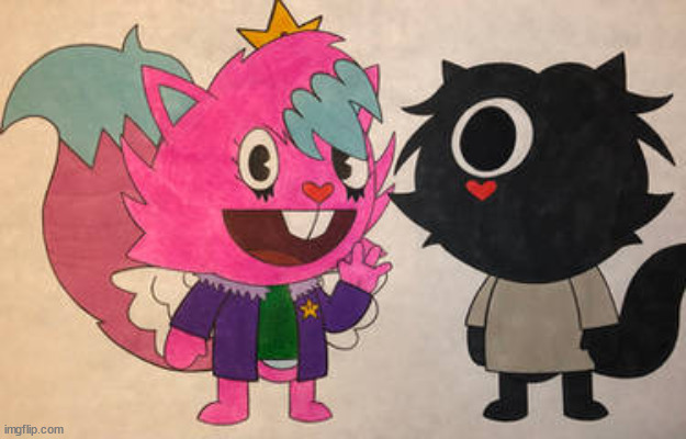 pinkie and horny shadow | image tagged in kitty and mewo drawn by wyldstyle | made w/ Imgflip meme maker