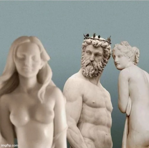 Distracted Boyfriend But With Ancient Greek Statues | image tagged in distracted boyfriend but with ancient greek statues | made w/ Imgflip meme maker