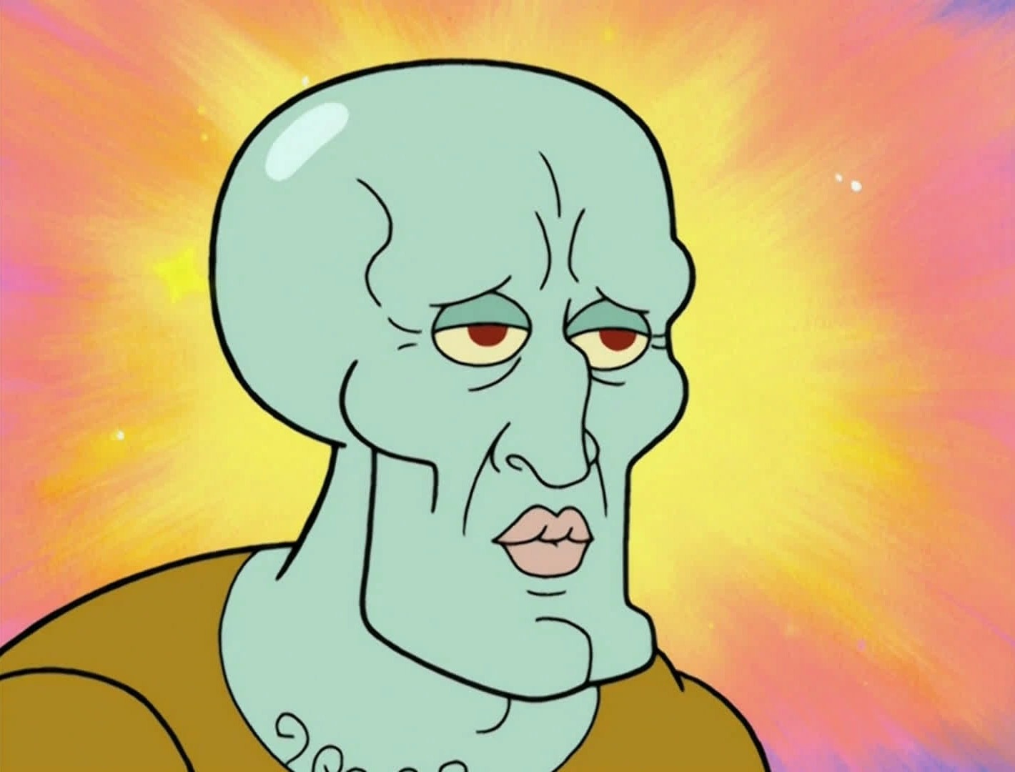 High Quality handsome squidward Blank Meme Template