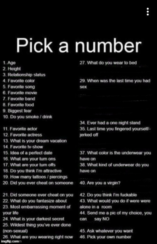 Pick A Number | image tagged in pick a number | made w/ Imgflip meme maker