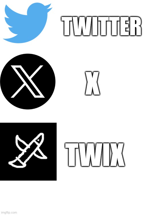 A transition would be nice | TWITTER; X; TWIX | image tagged in twitter,elon musk,expanding brain,roblox,drake hotline bling,funny | made w/ Imgflip meme maker