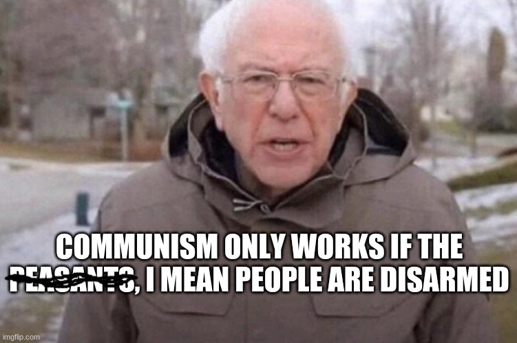 I am once again asking | COMMUNISM ONLY WORKS IF THE PEASANTS, I MEAN PEOPLE ARE DISARMED | image tagged in i am once again asking | made w/ Imgflip meme maker