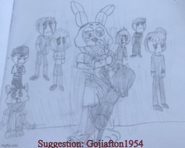 TW: uncoloured blood(idk if this gets marked NSFW) (Check TheDJMusicMan’s comment) | Suggestion: Gojiafton1954 | image tagged in fnaf,five nights at freddys,springtrap,william afton,fnaf 4,fnaf 2 | made w/ Imgflip meme maker