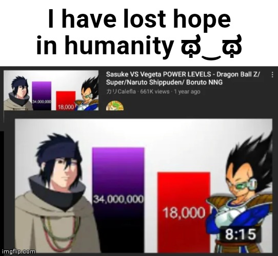 :( | I have lost hope in humanity ಥ⁠‿⁠ಥ | image tagged in dragon ball,naruto | made w/ Imgflip meme maker