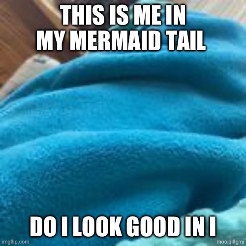 Mermaid tail | THIS IS ME IN MY MERMAID TAIL; DO I LOOK GOOD IN IT | image tagged in mermaid tail | made w/ Imgflip meme maker