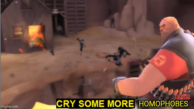 Cry some more | HOMOPHOBES | image tagged in cry some more | made w/ Imgflip meme maker