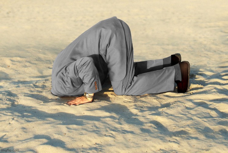 head in sand | image tagged in head in sand | made w/ Imgflip meme maker