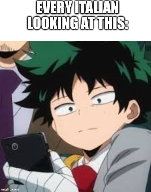 EVERY ITALIAN LOOKING AT THIS: | image tagged in blank white template,deku dissapointed | made w/ Imgflip meme maker