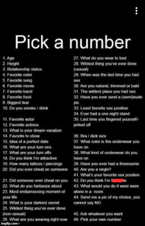 ... | image tagged in pick a number | made w/ Imgflip meme maker