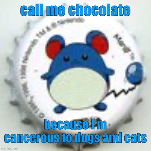 /j | call me chocolate; because I’m cancerous to dogs and cats | image tagged in marill 11 | made w/ Imgflip meme maker