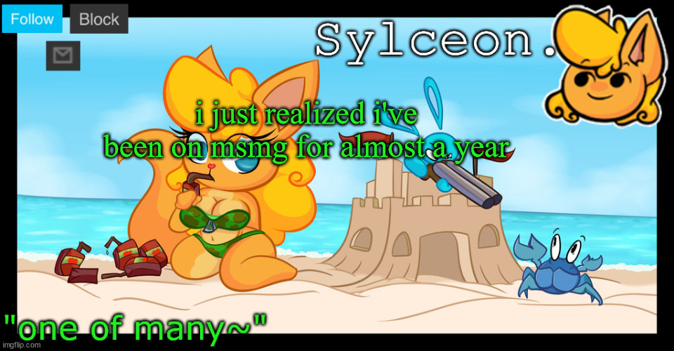 including my bans | i just realized i've been on msmg for almost a year | image tagged in sylceon's anna temp d | made w/ Imgflip meme maker