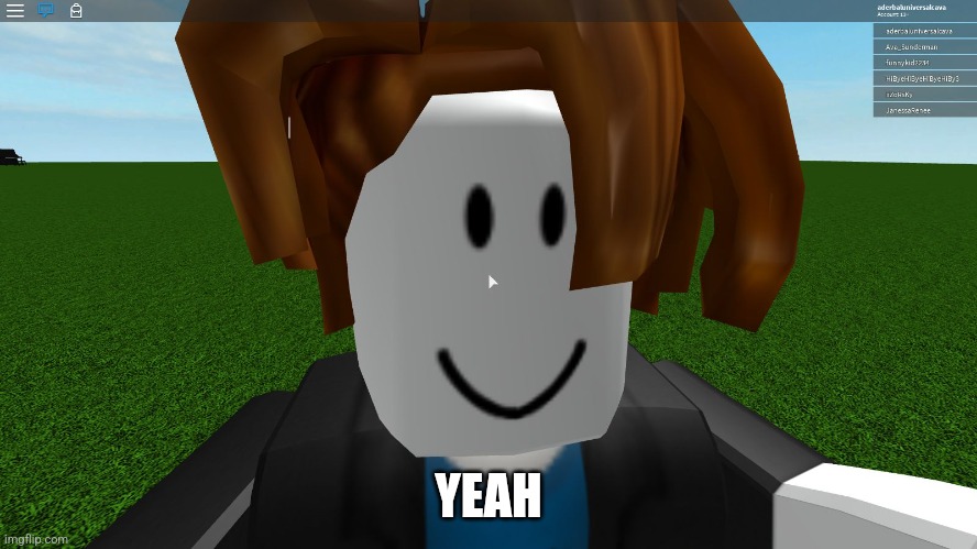 Roblox bacon hair | YEAH | image tagged in roblox bacon hair | made w/ Imgflip meme maker
