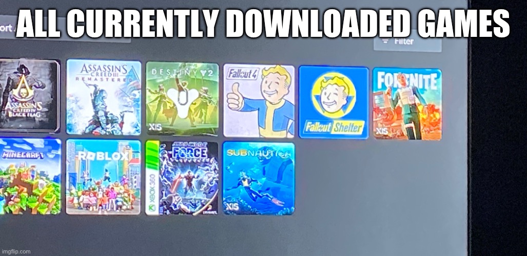 ALL CURRENTLY DOWNLOADED GAMES | made w/ Imgflip meme maker