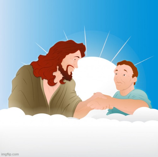 Jesus handshake | image tagged in jesus handshake | made w/ Imgflip meme maker