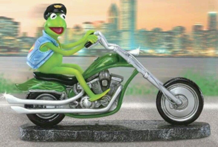 High Quality Kermit on motorcycle Blank Meme Template