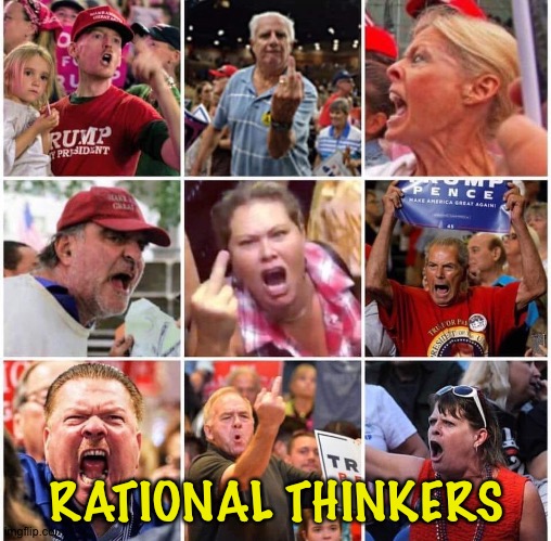 Triggered Trump supporters | RATIONAL THINKERS | image tagged in triggered trump supporters | made w/ Imgflip meme maker