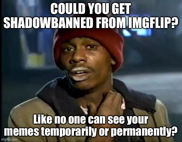 My memes haven’t been even getting more than 2 upvotes, shadowbanned? | COULD YOU GET SHADOWBANNED FROM IMGFLIP? Like no one can see your memes temporarily or permanently? | image tagged in memes,y'all got any more of that | made w/ Imgflip meme maker