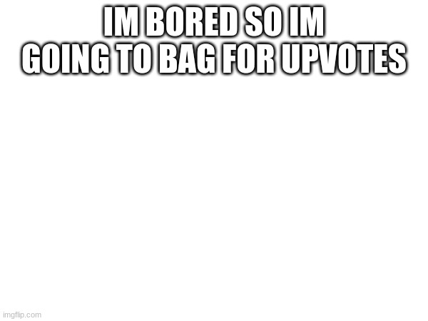 bag | IM BORED SO IM GOING TO BAG FOR UPVOTES | image tagged in upvote begging | made w/ Imgflip meme maker